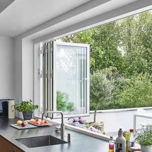 Ventanas Plegables de Aleación de Aluminio con Apertura Horizontal, Insonorizadas, Diseño Contemporáneo para Cocina, Baño, Balcón - Product Image 2