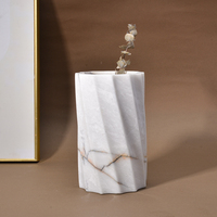 Décorations minimalistes modernes vases en marbre blanc pour tombes grand vase en pierre de table design fait à la main