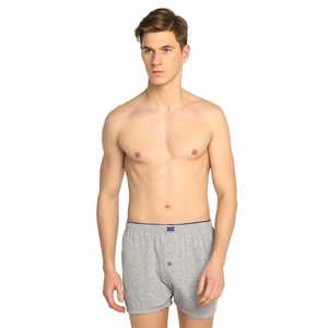 Passion Men's XL/XXL Algodón peinado Bóxer liso 100% Algodón Transpirable Low-Mid Rise Calzoncillos de buena calidad con logotipo en la cintura Gris - Product Image 1