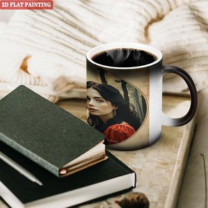 <b>Ceramic</b> Magic Mug 11oz Frosted Black Heat Activated Color Changing Drinking <b>Cup</b> - Product Image 3
