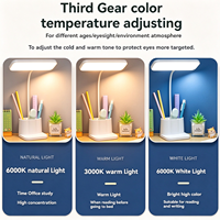 Lampe de bureau LED tactile rechargeable 5V DC avec porte-stylo, lampe de lecture réglable pour salon – Vente en gros usine