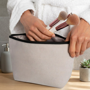 Sac cosmétique en toile de coton de style classique européen avec motif de fil de mode et fermeture à glissière - Product Image 3
