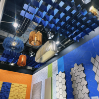 Panneau de plafond acoustique de 9mm Partition acoustique insonorisée Plafond suspendu acoustique en feutre fin