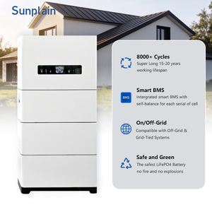 Système de stockage d'énergie tout-en-un 10 kWh 102,4 V hors réseau et connecté au réseau, batterie au lithium solaire empilable, onduleur hybride pour maison avec Wi-Fi - Product Image 2