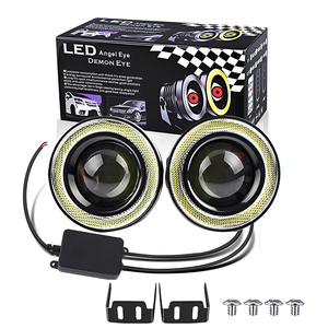 LELANPU Projecteur Laser pour Voitures et Motos, 82 Modes, Contrôle à Distance par Application Mobile, Phares Antibrouillard LED Dynamiques Œil d'Ange et Œil de Diable - Product Image 1
