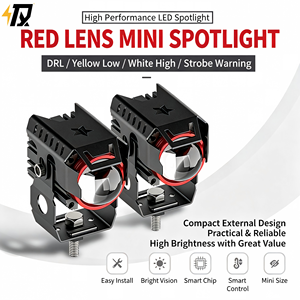 Phare <span class=keywords><strong>de</strong></span> <span class=keywords><strong>moto</strong></span> rouge, <span class=keywords><strong>feux</strong></span> <span class=keywords><strong>de</strong></span> <span class=keywords><strong>jour</strong></span>, phares auxiliaires LED à faisceau intense, <span class=keywords><strong>feux</strong></span> clignotants avant, étanche IP67, 3600LM - Product Image 1