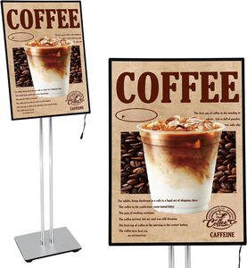 Support publicitaire LED ultra-fin autoportant en aluminium pour affichage de posters publicitaires en intérieur dans les cafés - Product Image 1