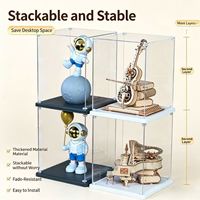 Boîte de présentation en acrylique épaisse anti-poussière avec design empilable, organisateur en acrylique transparent pour Lego et kits de modélisme