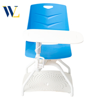 Chaise de formation moderne en plastique bleu chaise rotative ferme et durable pour étudiant avec mobilier de table pour l'école