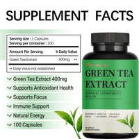 Complément d'extrait de thé vert haute puissance, riche en antioxydants naturels, soutient le métabolisme et renforce le système immunitaire, 100 capsules