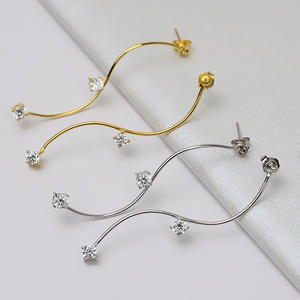 Pendientes de Plata S925 Wenchi con Base Circular Abierta y Cristal, Conjunto de Anillos Modernos para Mujer con Colgante, Accesorios para la Cabeza, Modelo 16102 - Product Image 1