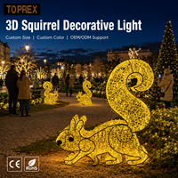 TOPREX Guirlande lumineuse LED de Noël motif écureuil, étanche, qualité professionnelle, pour éclairage de rue, festival, décoration extérieure de place publique