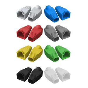 Colorful 1000pcs per Bag RJ45 Modular Plug Cover Rubber Boot Cat5e Cat6 UTP RJ45 Connector Plug Boot