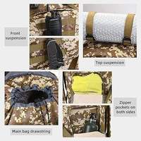 Mochila de Senderismo Resistente de 70L, Mochila de Expedición de Alta Resistencia con Bolsa de Cintura Extraíble, Correas MOLLE para Camping y Trekking