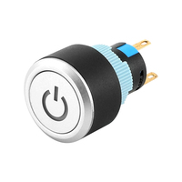 16/22mmm push button switch auto-bloccaggio auto-reset pulsante con la luce rotonda interruttore di alimentazione impermeabile di avvio interruttore di plastica