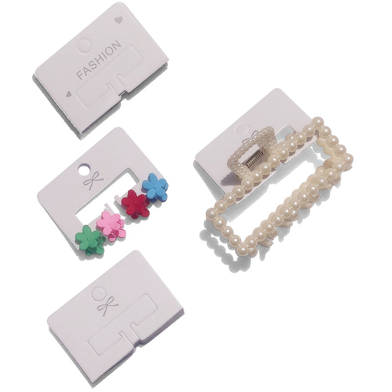 Paper Hair Claw Cardboard Custom Logo Name Hair Clip Cardboard Claw Clip Packaging Display Card