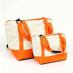 Striped Handle Cotton <b>Canvas</b> Tote Bag Custom Logo Large Capacity Reusable Shopping <b>Beach</b> Gift Handbag with Shoulder Strap - Product Image 1