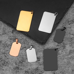 Pendentif rectangulaire en acier inoxydable pour chien, vierge et gravable, collier unisexe pour usage quotidien, vente en gros - Product Image 6