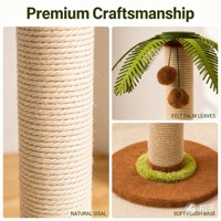 Griffoir pour chat décoratif en forme de palmier, durable, en corde de sisal, pour griffer les ongles de chat