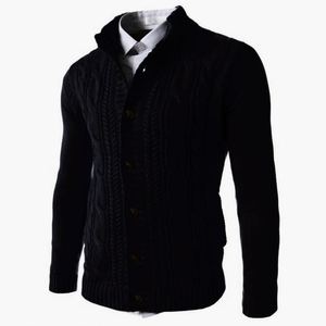 Pulls en maille marron pour hommes, collection hiver 2021, 8 couleurs, grandes tailles <span class=keywords><strong>3XL</strong></span>, cardigans pour hommes, vente en gros (dropshipping) - Product Image 3