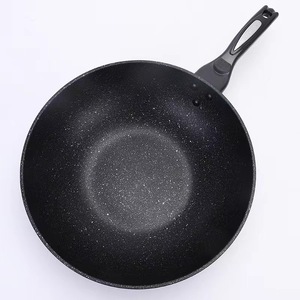 Wok coréen en pierre Maifan 30 cm, antiadhésif, fond plat, pour cuisinière à gaz, ustensile de cuisine domestique, cadeau, batterie de cuisine - Product Image 2