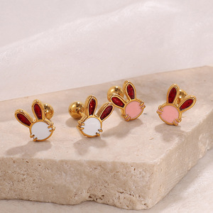 Cartoon Stud <b>Earrings</b> Zinc Alloy 18K Gold Plated For Women Irregular Shape Fashion Jewelry - Product Image 3