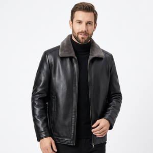 <b>Mens</b> Bomber <b>Jacket</b> Waterproof Treated Real Hide Aviator Coat Classic Warm Winter Outerwear <b>Men</b> <b>Leather</b> <b>Jacket</b> - Product Image 3