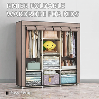 Armoire métallique pliable multifonctionnelle sur pied pour le rangement de vêtements et de literie pour bébé/enfant dans la salle de bain