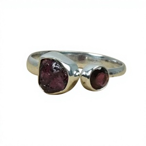 925 Sterling <b>Silver</b> <b>Garnet</b> Gemstone <b>Ring</b> Trendy Christian Handmade Antique Fine Jewelry Certified - Product Image 1