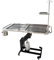 Table chirurgicale vétérinaire professionnelle en acier inoxydable avec compartiments, pour hôpital vétérinaire, avec roulettes et support IV