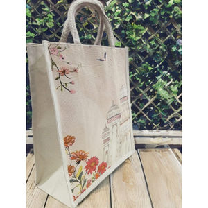 Sac fourre-tout en toile rectangulaire imprimé Art Déco - Impression à la main écologique, couleurs écologiques pour les célébrations de Diwali et de retraite - Product Image 3