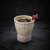 Mug à café en céramique en gros avec motif de fruits peint à la main pour la vaisselle de café et les cadeaux