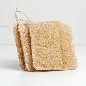 Kitchen Cleaning Scouring Pad 100% Natural Material And Biodegradable Organic Loofah Brush For Dishwashing Bathing