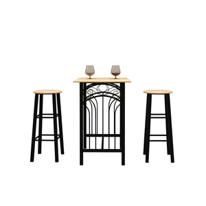 Conjunto de Muebles de Bar, Mesa de MDF con Estructura Metálica, Diseño Rectangular Contemporáneo para Uso Comercial - Product Image 1