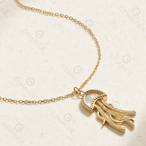 Collana Choker Gemnel Serpentina Jellyfish Placcata Oro Argento 925 Finitura Incisa con Zirconia Cubica e Catena di Prolunga - Product Image 4