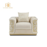 Nouvelle collection 2027 : Ensemble de fauteuils de salon modernes et luxueux en velours, avec décoration en acier inoxydable, pour maison et villa