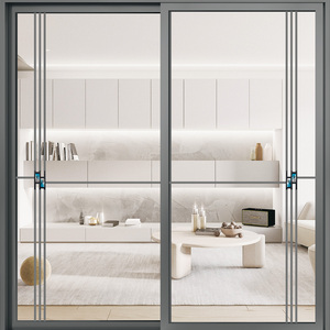<span class=keywords><strong>Porte</strong></span> coulissante en verre aluminium moderne pour cuisine et salle à manger, usage commercial et résidentiel - Product Image 4