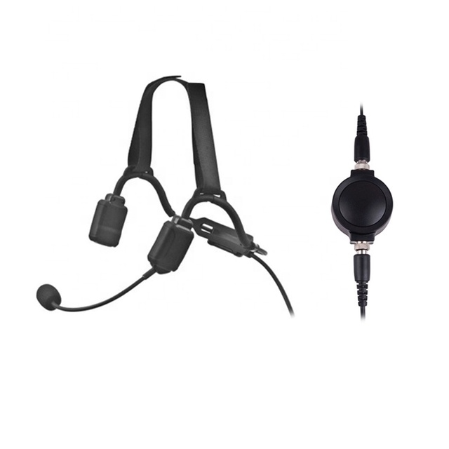 Bone Conduction Temple Transducer Headset with Noise Cancelling and Big Round PTT for P5400 XG75