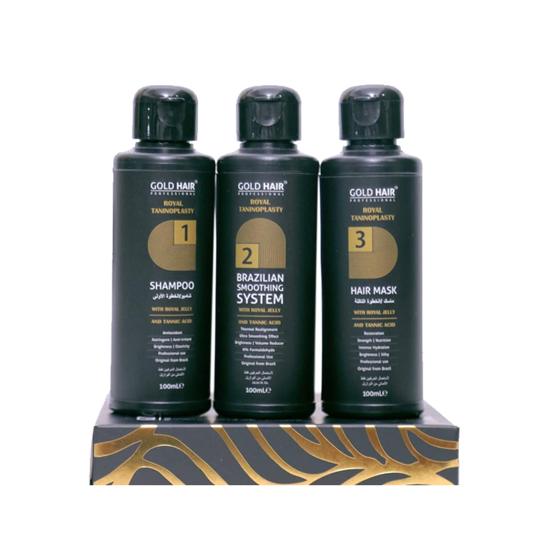 Gold Hair Care Protein Kit Serum 50ml Hair Cream 280ml Hair Growth Oil 10ml*2