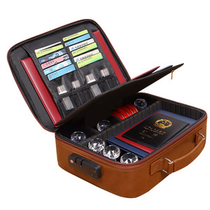 Estuche de cuero para documentos de 30x9x23cm con cerradura, ranuras para tarjetas, impermeable, para guardar pasaportes - Product Image 2