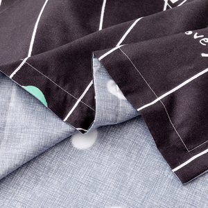 Ensemble de literie <span class=keywords><strong>noir</strong></span> à imprimé cœur, drap de lit King Size, housse de couette - Product Image 4