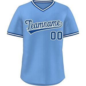 Maillot de baseball personnalisé à col en V, nom et numéro personnalisés, chemise athlétique unisexe anti-humidité pour hommes, femmes et jeunes - Product Image 1