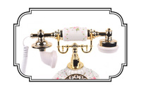 Support de personnalisation Retro Classic Audio Guestbook Guest Book Phone New Rotary Turantable Phone White Pink Gold Printing with R