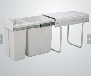 Plastic Pull Out Kitchen Waste Bin With Soft Closing Slides