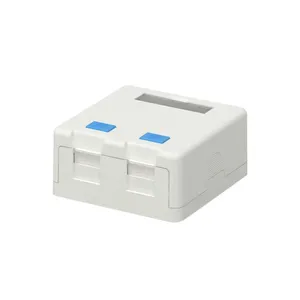 Keystone Jack Surface Mount Box 2-Ports for UTP/FTP Cat8/Cat6a/Cat6/Cat5e RJ45 Keystone Jacks