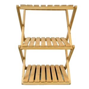 Three Tier Bamboo Storage <b>Rack</b> For Kitchen Bathroom Bedroom Living Room Indoor Use Durable Versatile Standing <b>Shelf</b> - Product Image 1