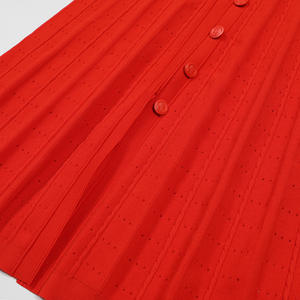 Nuovo <span class=keywords><strong>Abito</strong></span> Estivo Elegante 2025, Lavorato a <span class=keywords><strong>Maglia</strong></span>, Collo Tondo, Aderente, Manica Corta, <span class=keywords><strong>Rosso</strong></span>, Casual - Product Image 4