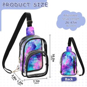 Colorful PVC Women's Messenger Bag Waterproof Sling Crossbody <b>Backpack</b> Zipper Shoulder Bag for Travel Outdoor Daily Use - Product Image 2