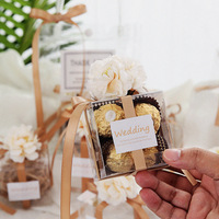 2022 personnalisé PET PVC acétate bébé douche Thanksgiving fête de mariage faveur bonbons Transparent cadeau boîte en plastique