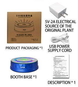 Présentoir multifonctionnel avec haut-parleur Bluetooth, alimentation électrique USB, batterie intégrée, support rotatif musical - Product Image 6